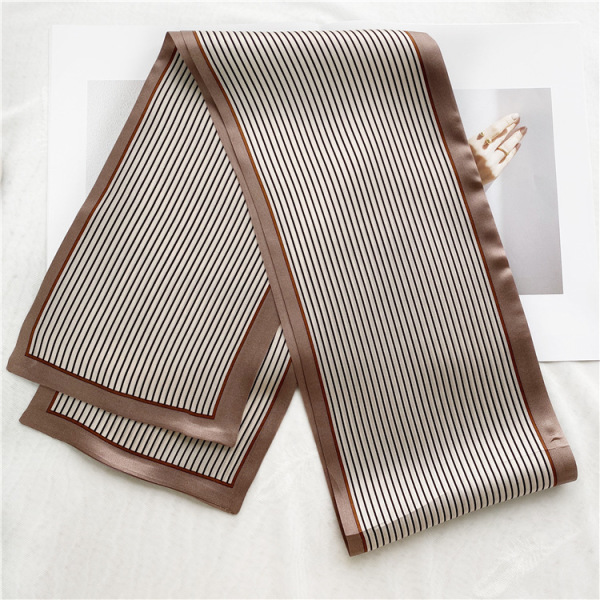 Thin and narrow silk long small silk scarf women's fashion long square scarf 002