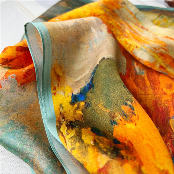 White Birch Forest Mulberry Silk Scarf square Towel 100