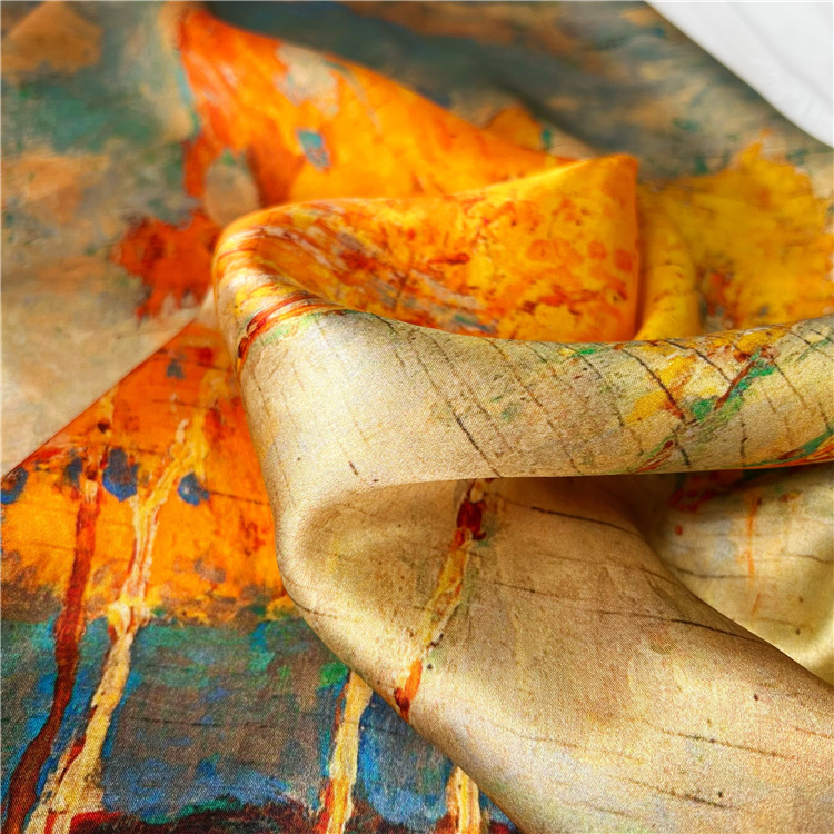 White Birch Forest Mulberry Silk Scarf square Towel 100