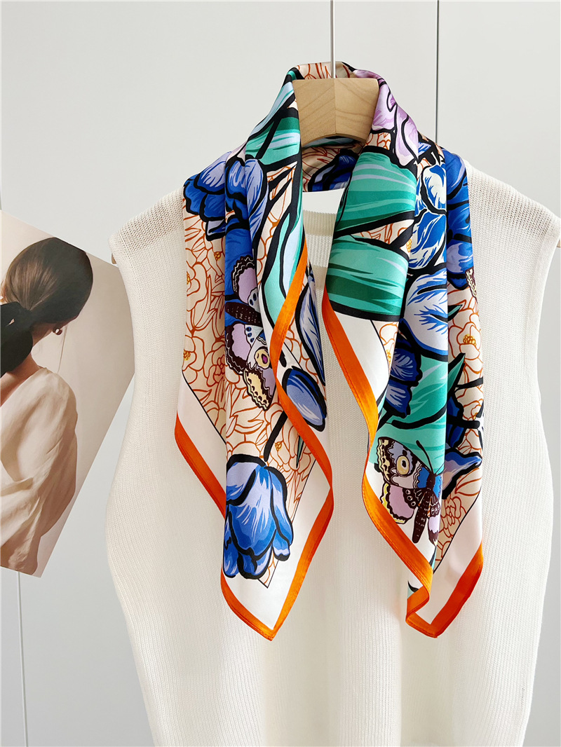 Women's spring and summer middle square Scarf decoration 081