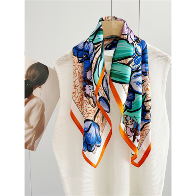 Women's spring and summer middle square Scarf decoration 081