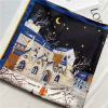 Christmas Eve Square Scarf Silk Scarf Mulberry Silk Office Shawl 125