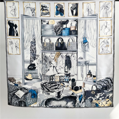 Cloakroom Mulberry Silk Scarf Women's Square Scarf Shawl 108