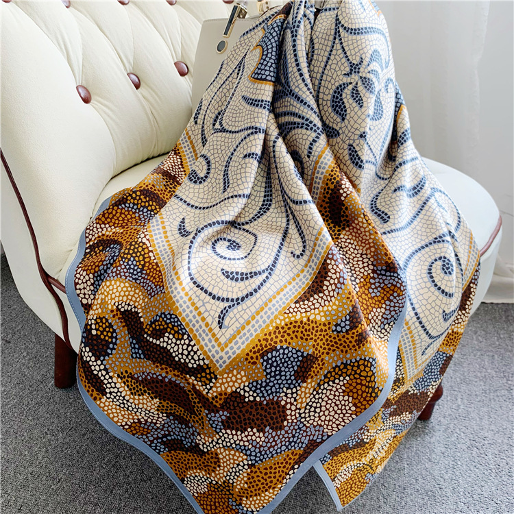 Coral Sea Square Scarf Mulberry Silk Scarf women everything 124