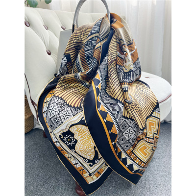 Elegant Bohemian Mulberry Silk Large Square Shawl for Women 147