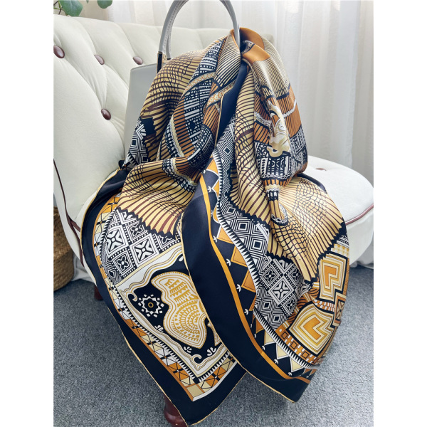 Elegant Bohemian Mulberry Silk Large Square Shawl for Women 147