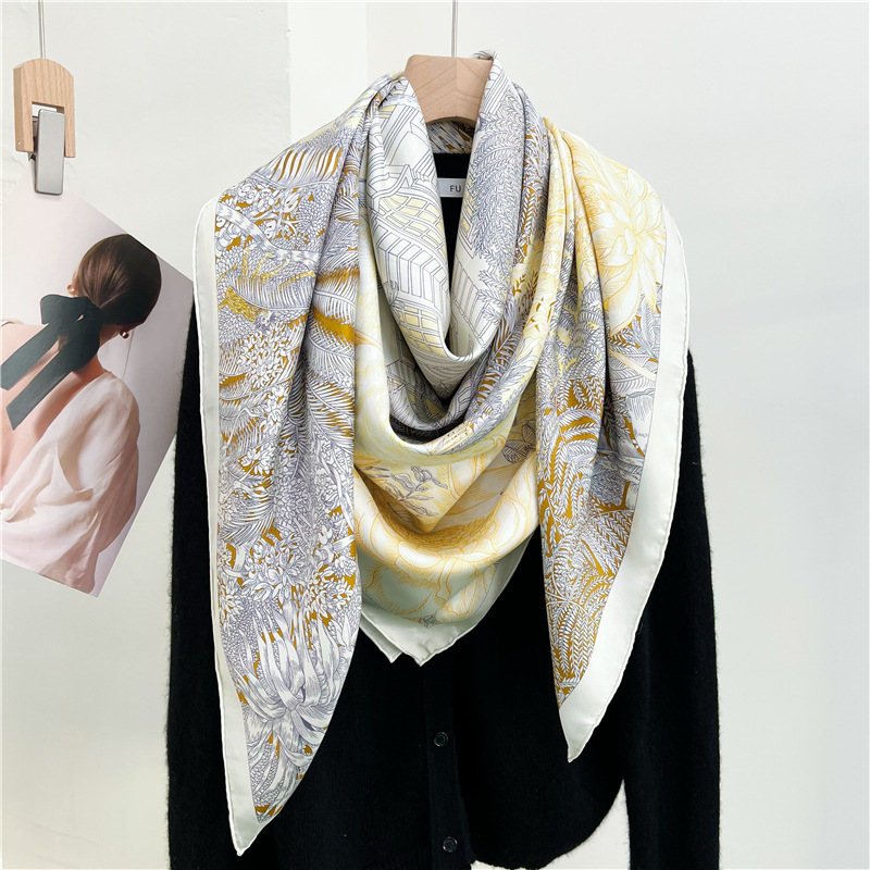 Elegant Twill Silk Female Mulberry Silk Scarf Shawl 155