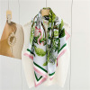 Female Flamingo Floral Mulberry Silk Scarf Large Shawl 142