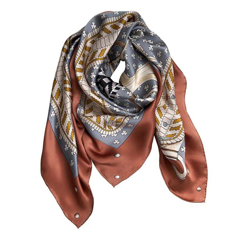Introverted spring and autumn gray square scarf Mulberry Silk Scarf shawl 150