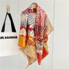 Jungle Flower Leopard Female Mulberry Silk Shawl Square 158
