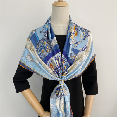 Large square scarf Mulberry Silk Scarf Female autumn and winter 126