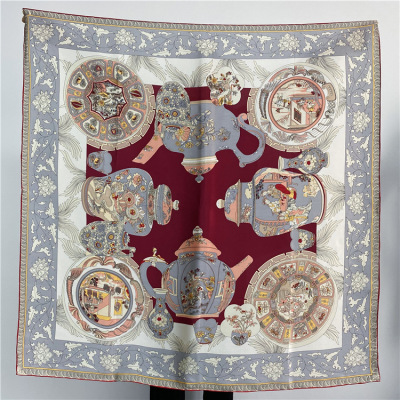 Large square scarf Mulberry Silk Scarf Female autumn and winter 126