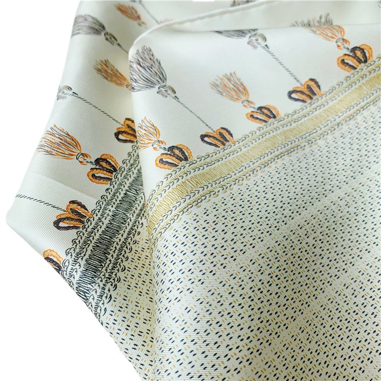 Light luxury Tassel large square shawl Mulberry Silk Women Shade 110