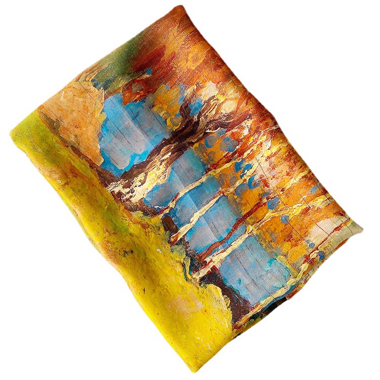 Oil Painting Satin Female Spring Autumn Silk Scarf Shawl 127