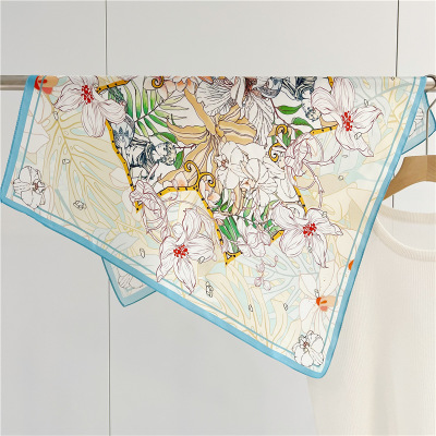 Real Silk Scarf Mid Square Scarf Fashion Decoration shawl 106