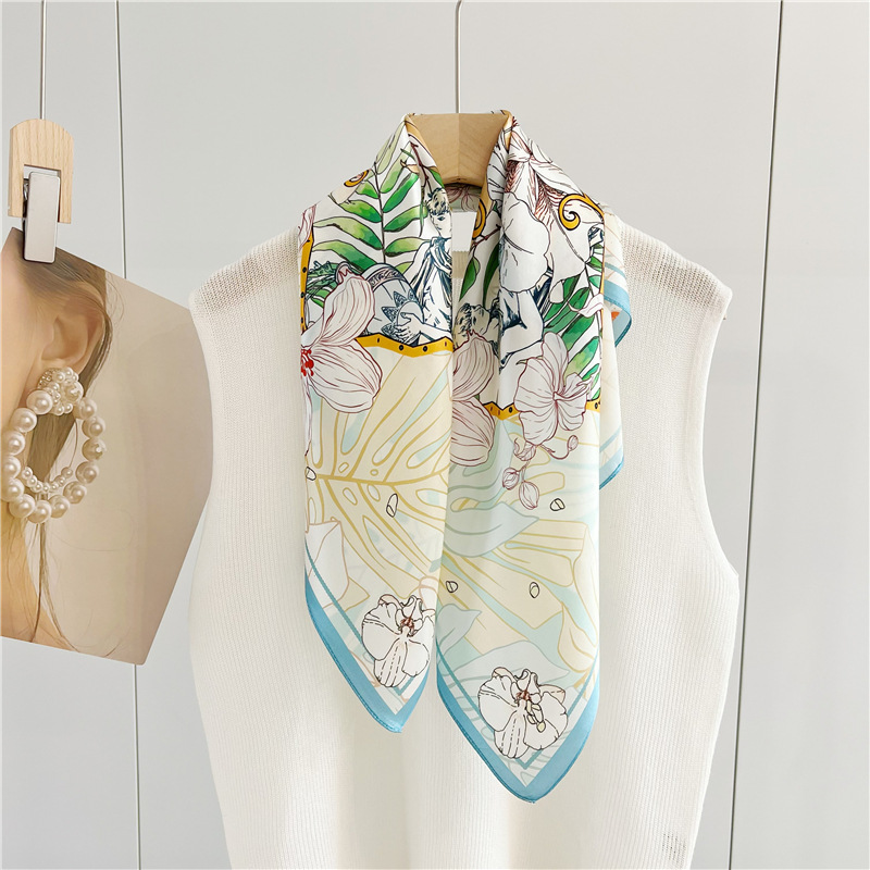 Real Silk Scarf Mid Square Scarf Fashion Decoration shawl 106