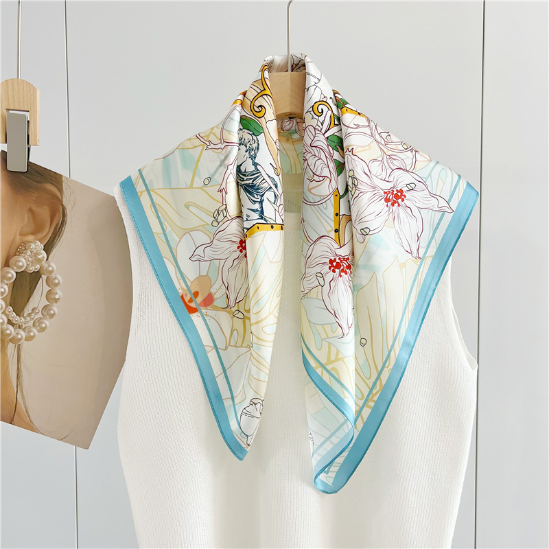Real Silk Scarf Mid Square Scarf Fashion Decoration shawl 106