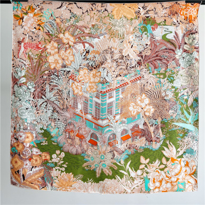 Sintra Gardens Mulberry Silk Scarf Square Scarf Shawl 105