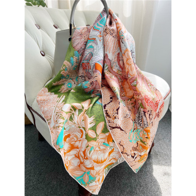 Sintra Gardens Mulberry Silk Scarf Square Scarf Shawl 105