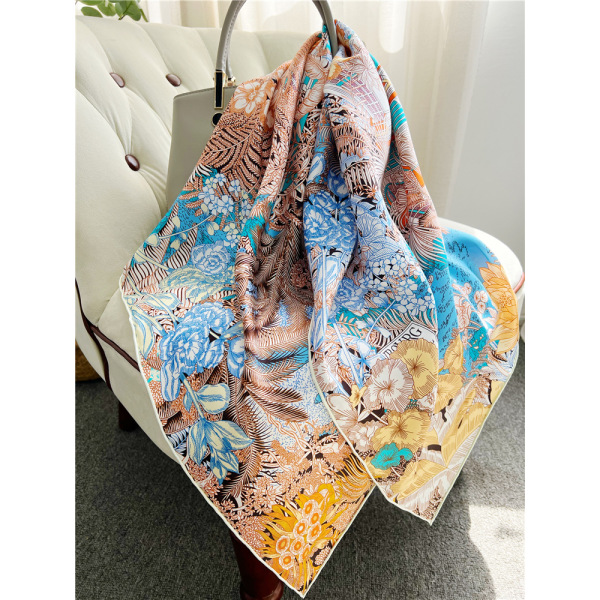 Sintra Gardens Mulberry Silk Scarf Square Scarf Shawl 105