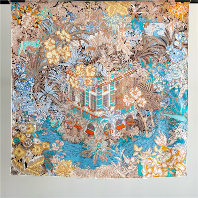 Sintra Gardens Mulberry Silk Scarf Square Scarf Shawl 105