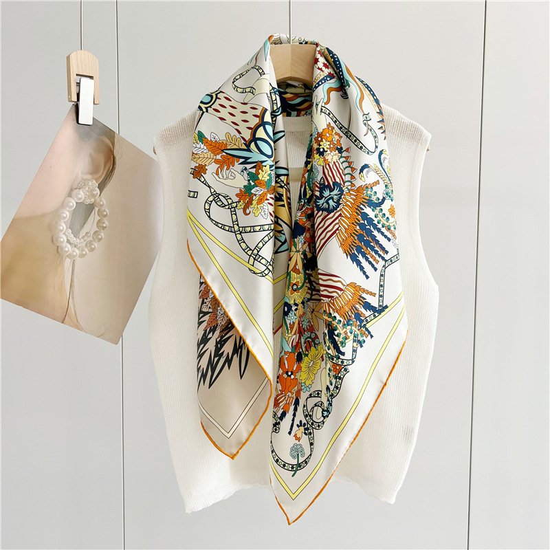 Square Scarf Double Sided Two Color Mulberry Silk Scarf Shawl 104