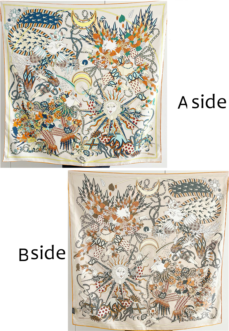 Square Scarf Double Sided Two Color Mulberry Silk Scarf Shawl 104