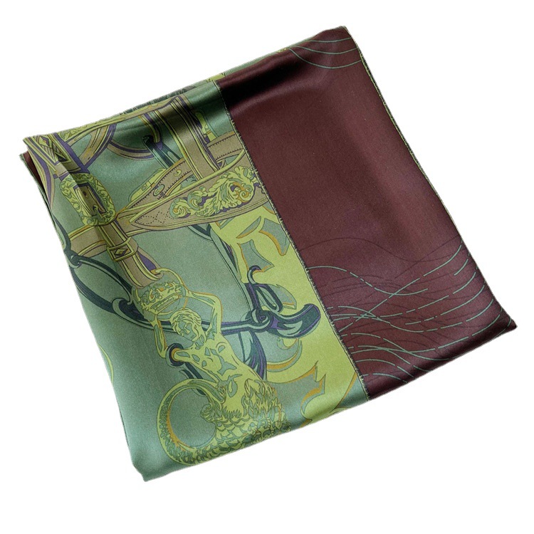 Tribal Women Satin Square Scarf Mulberry Silk Scarf Shawl 146