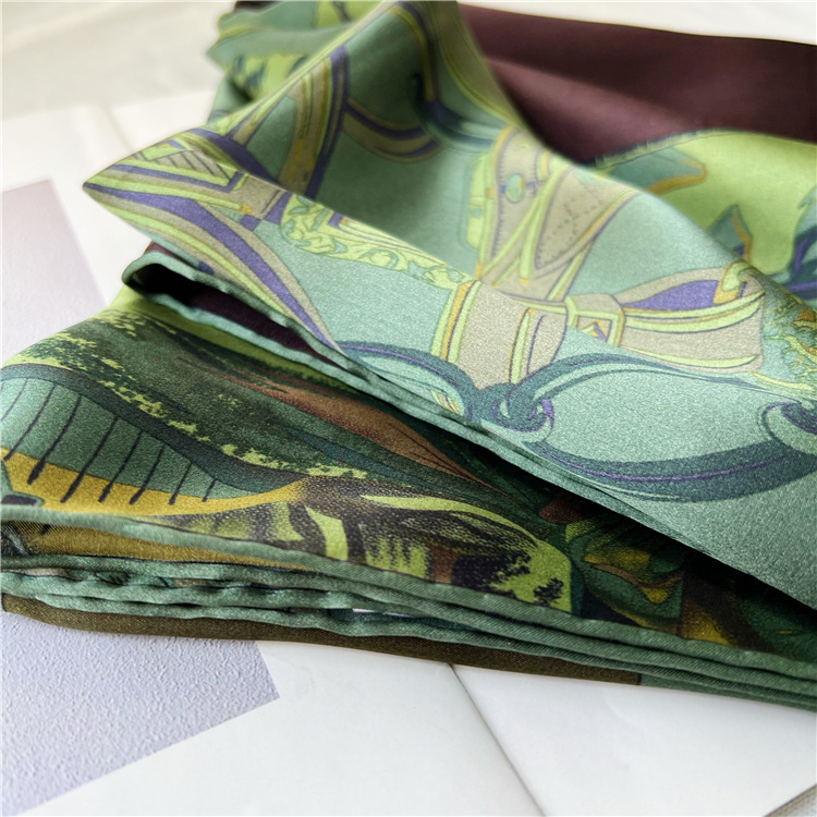 Tribal Women Satin Square Scarf Mulberry Silk Scarf Shawl 146