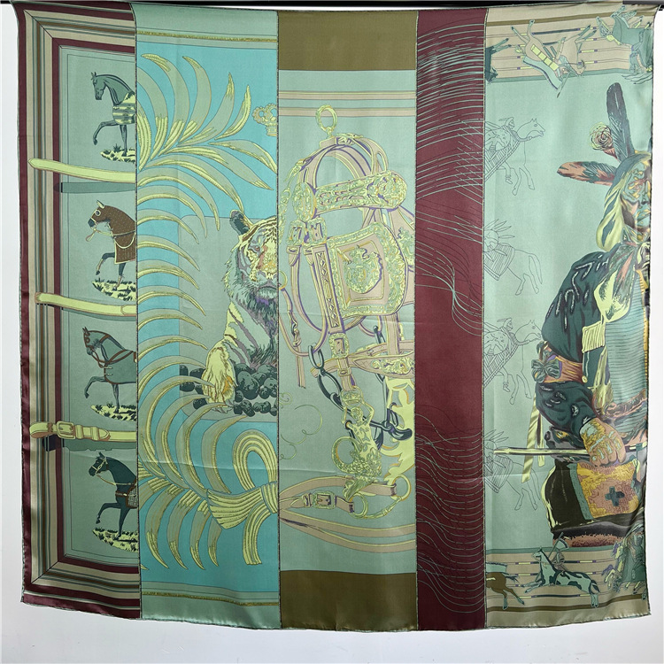 Tribal Women Satin Square Scarf Mulberry Silk Scarf Shawl 146