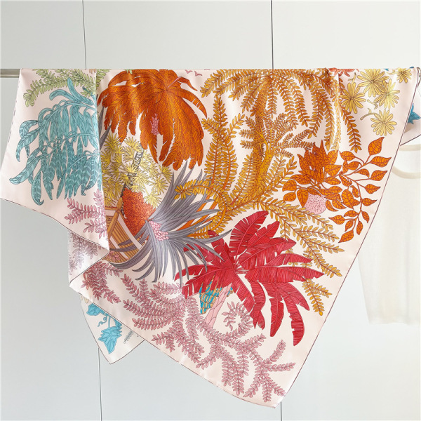 Twill Silk Female Mulberry Silk large square Scarf Shawl Dual Purpose 151
