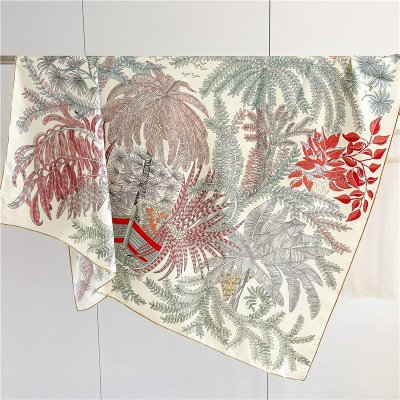 Twill Silk Female Mulberry Silk large square Scarf Shawl Dual Purpose 151