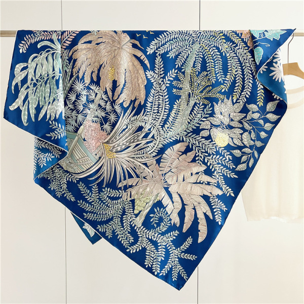 Twill Silk Female Mulberry Silk large square Scarf Shawl Dual Purpose 151