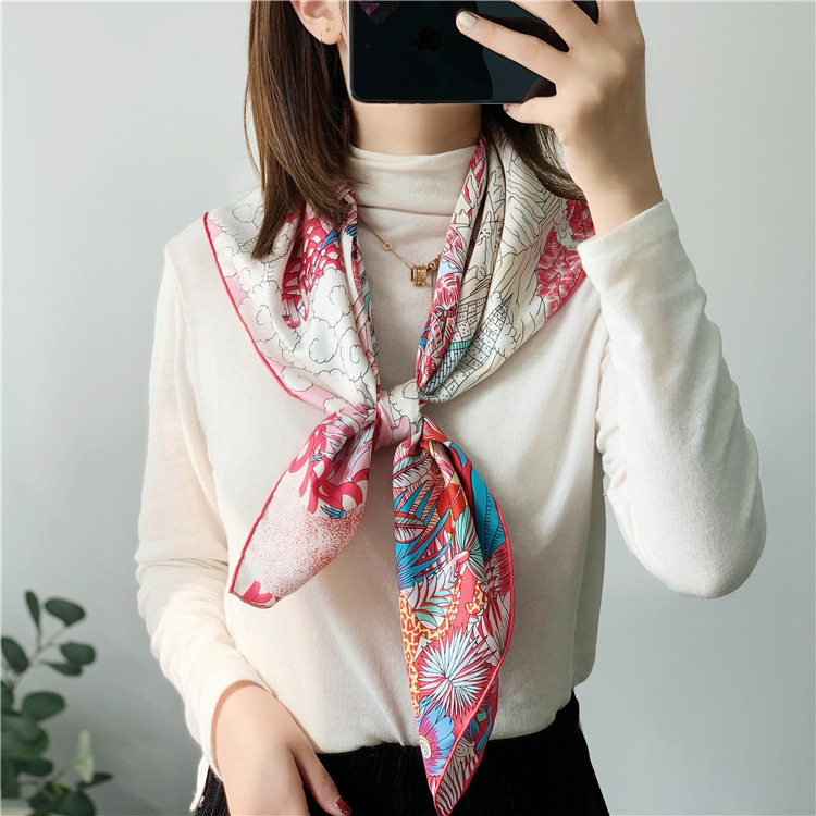 Universe Atlas Square Scarf Mulberry Silk Scarf Real Silk 116