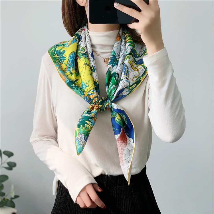 Universe Atlas Square Scarf Mulberry Silk Scarf Real Silk 116