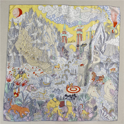Universe Atlas Square Scarf Mulberry Silk Scarf Real Silk 116