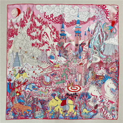 Universe Atlas Square Scarf Mulberry Silk Scarf Real Silk 116