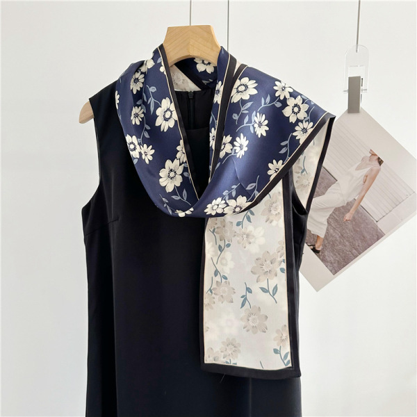 Double layer double faced silk scarf 163