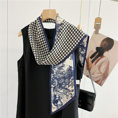 Double layer double faced silk scarf 163