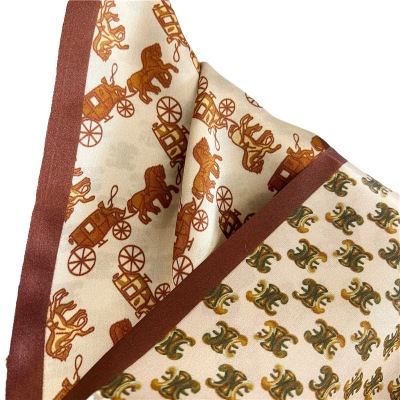 Double layer double faced silk scarf 163