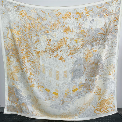 Large silk wool warm shawl scarf 165