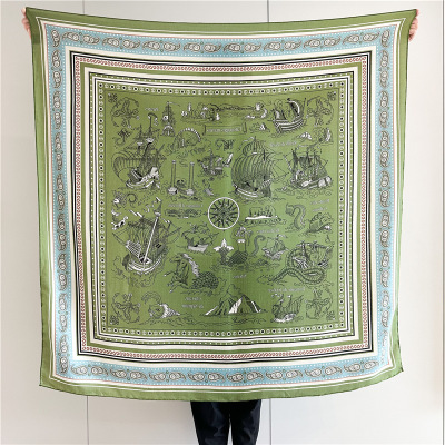 Large silk wool warm shawl scarf 165